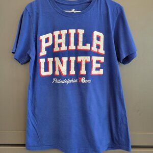 Philadelphia 76ers "Phila Unite" Fanatics Tee Shirt Size M – Blue NBA T-Shirt
